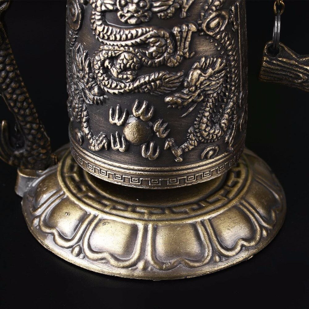 Buddhist Bell Temple Brass Chinese Brass Bronze Bell Statue Carving Dragon Statue Lotus Dragon Bell Bronze Bell Art Statue Bell