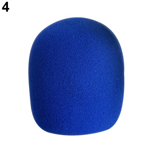 Herbruikbare Verdikking Microfoon Spons Deksel Foam Bal Type Mic Voorruit 5 Kleuren Ktv Dj Winddicht Wasbaar Mic Mouw: Blauw