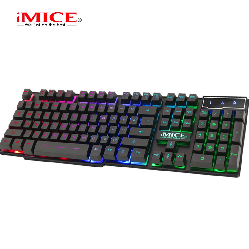 Juegos de teclado y ratón 3 en 1, cascos con cable, 104 teclas, retroiluminado, 2400DPI, reducción de ruido