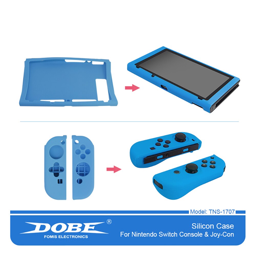 Silicon Case voor Nintendo Switch Consoles en Vreugde-Con Blue Protector Cover 1707