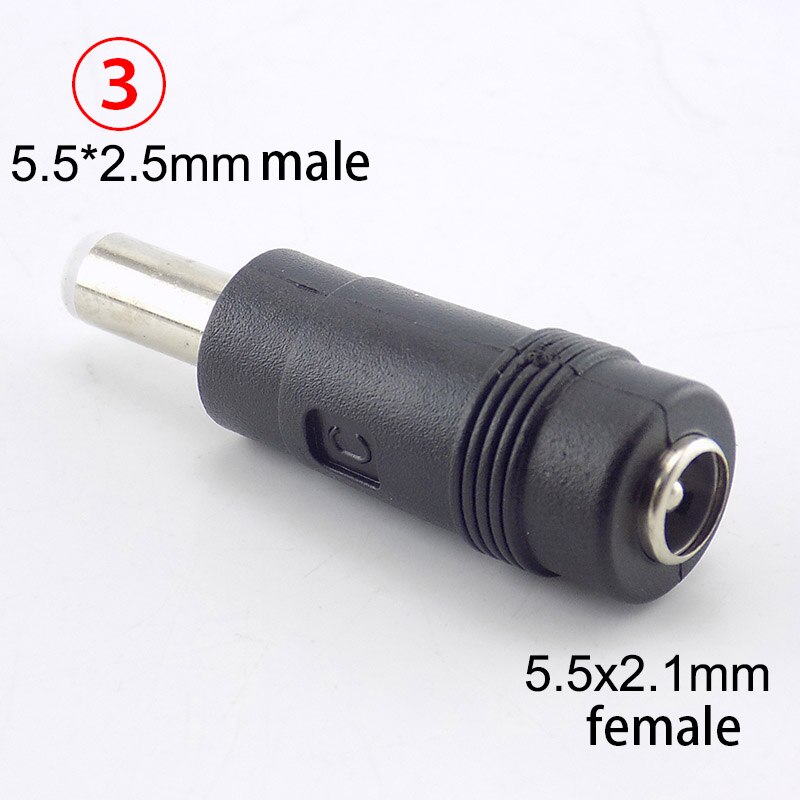 Dc-stroomadapterconnectoren 6.5mm 5.5x 2.1mm 2.5mm 3.5mm 1.35mm pc vrouwelijk naar mannelijk vrouwelijk tablet-stroomadapter jackplug: 3