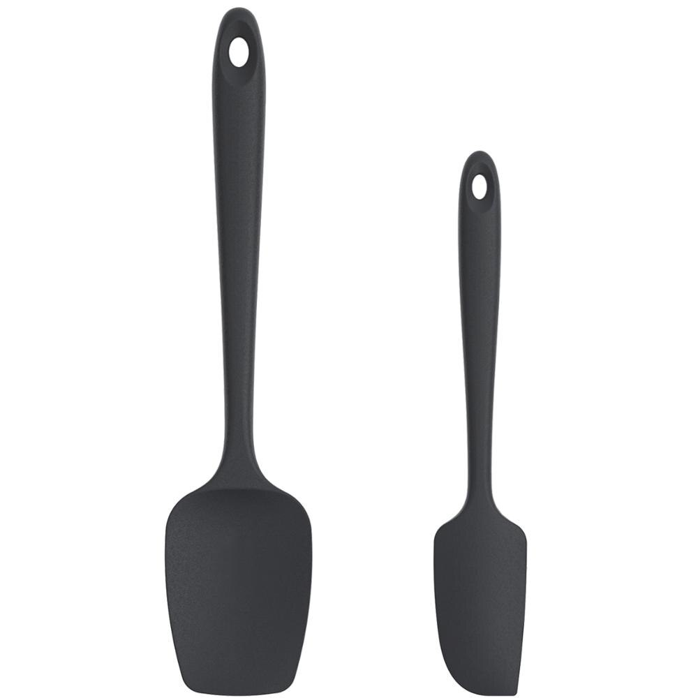 U-Geschmack 2 stücke Kochen Spachtel Silikon Küche Spachtel für Braten Pfanne Mini Silikon Spachtel Kochen Löffel Backen Zubehör werkzeug: Schwarz / 600 Fahrenheit