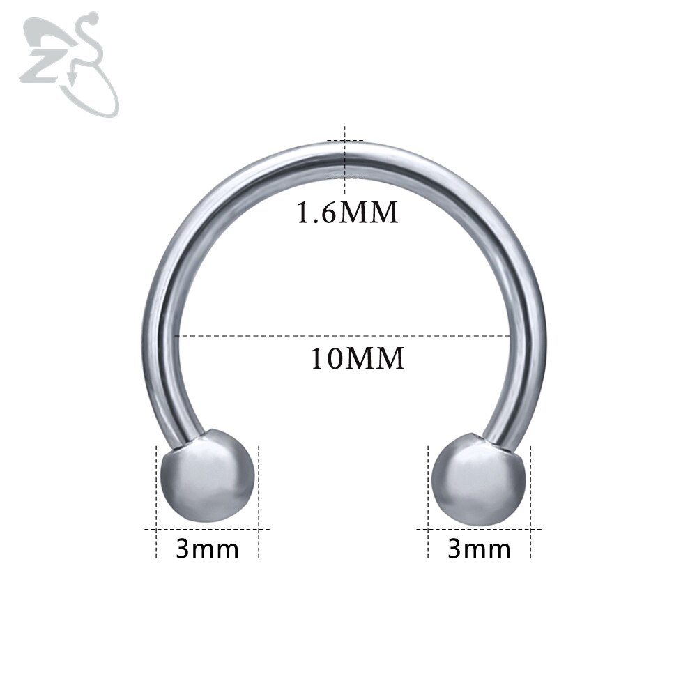 ZS 1 STÜCK 316L Edelstahl Nasenring 14G 16G Nasenpiercings Wendel Ohrpiercing Damen Herren Septum Ringe Körperpiercing Schmuck: Grün / Rhodiniert