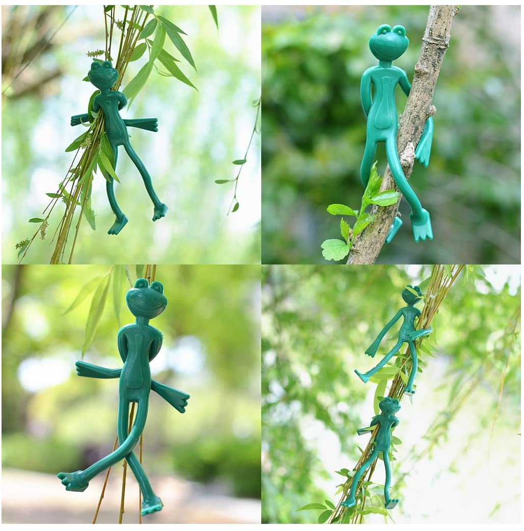 Super süße, langlebige, dekorative Pflanzenstützgurte zum Klettern von Ranken und Gemüse, biegsamer, wiederverwendbarer Garten-Twist-binden-Frosch