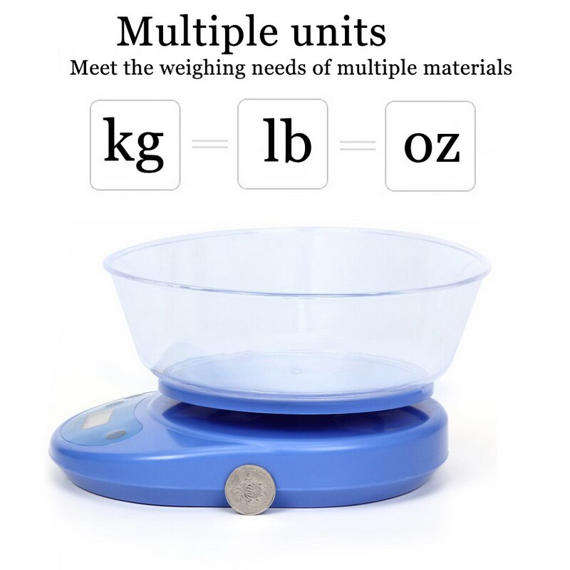Electronic Scale Digital Kitchen Scale Food Scale With Bowl For Cooking And Baking 5KG Food Weight Measuring Tool