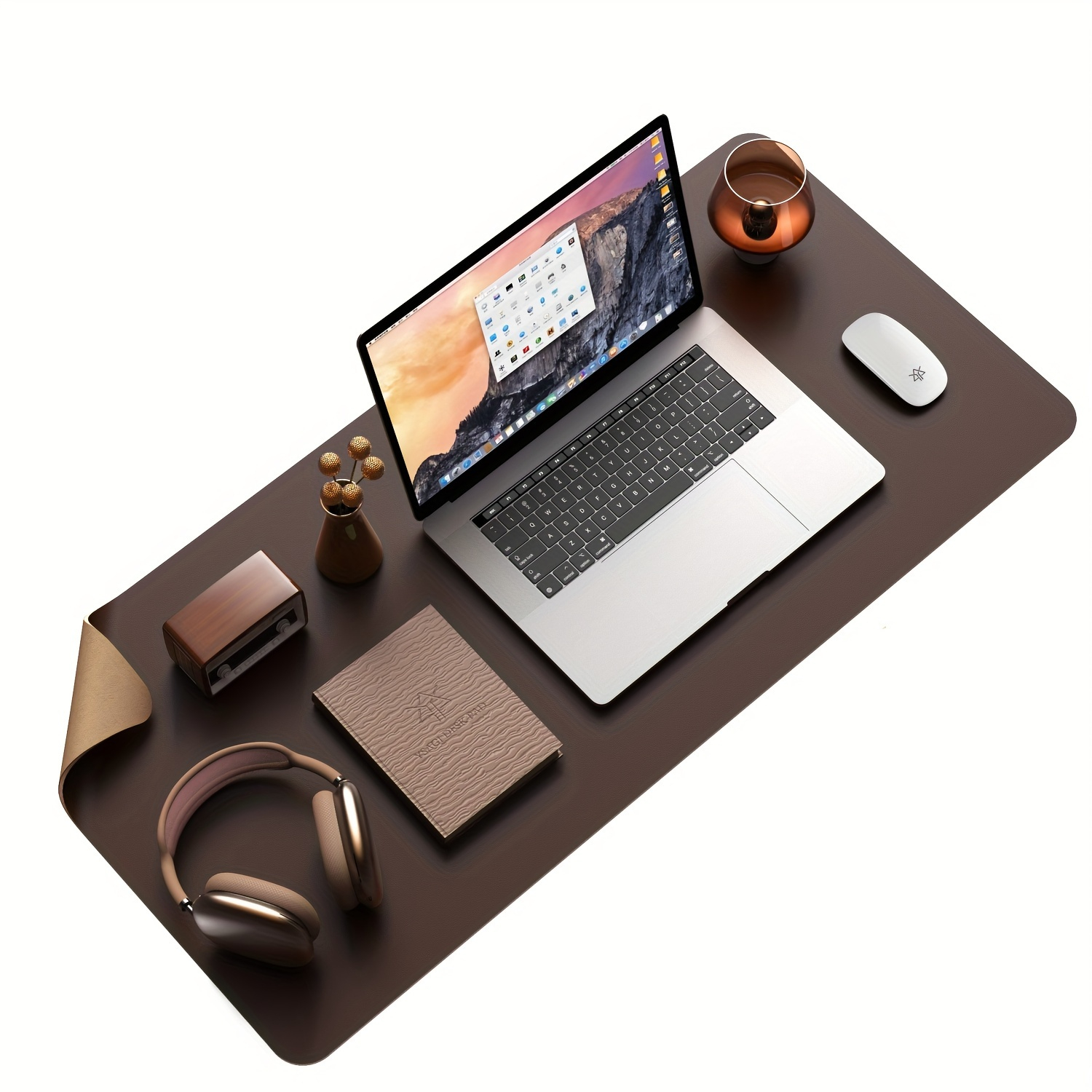 Faux Leather Desk Pad Protector, Mouse Pad, Office Desk Mat, Non-Slip PU Leather Desk Blotter, Laptop Desk Pad, Waterproof Desk: Default Title