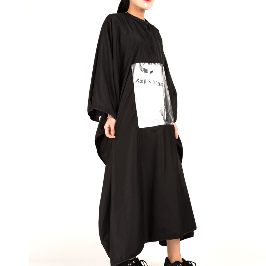Black Adult Salon Wrap Waterproof Hairdressing Cape Square Transparent Hairdresser Wrap Can Play Phone Salon Hairdressing Cape