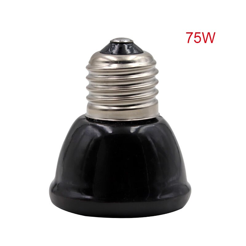 Mini lâmpada de aquecimento pet réptil infravermelho cerâmica lâmpada 220v preto 25w 50 75 100 emissor calor réptil lâmpada réptil suprimentos: 75W