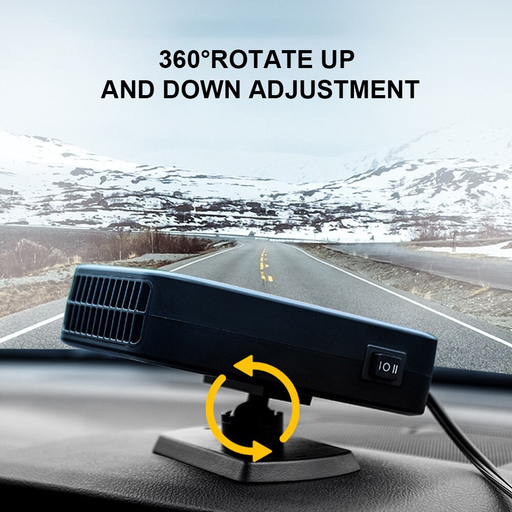 Car Heater 12V 24V Portable Electric Car Heater 2 Speed Heating Fan Windshield Defrosting Fan Car Lighter Demister Defroster