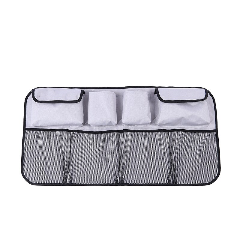 Auto Lagerung Organizer Auto Kofferraum Tasche Universal- Große Kapazität Rücksitz Lagerung Tasche Kofferraum Ladung Gittergewebe Halfter Tasche: grau A