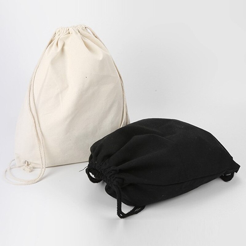 Canvas Tas Schouders Trekkoord Bundel Zakken Winkelen Student Rugzak Tas Katoenen Zakje
