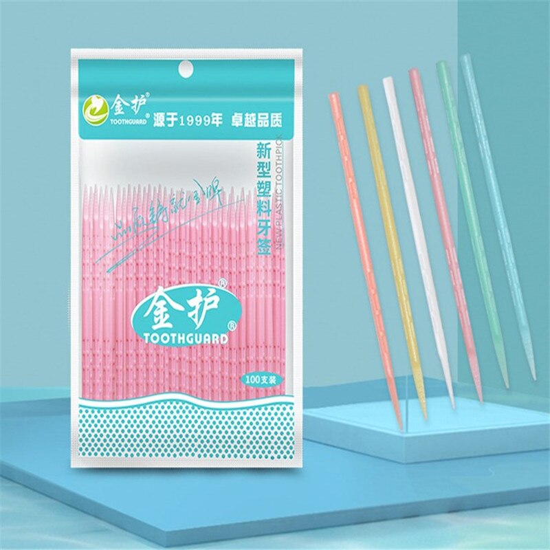 100 Pieces Food Grade PP Toothpick Dental Teeth Sticks Floss Pick Tooth Tool Clean Oral Care Teeth Food Residue Party Toothpicks