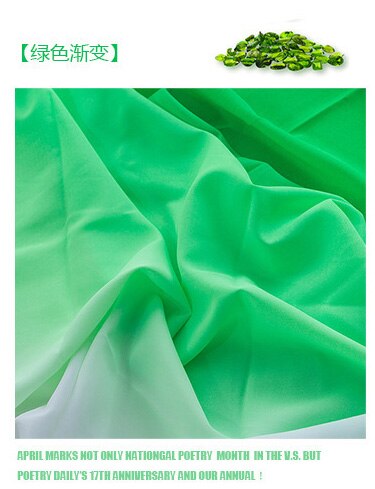 100cm * 120cm de espesor de la gasa tela gradiente Ombre Material para vestido de Koshibo: Green gradient