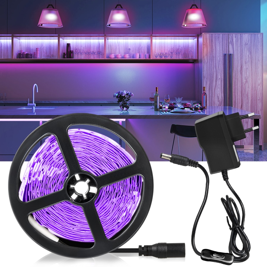 Uv Led Light Strip Flexibele Led Strip Licht Ultraviolet Uv Lamp 385-400nm Zwart Licht 2835 Smd DC12V Led Lint Voor glow Party