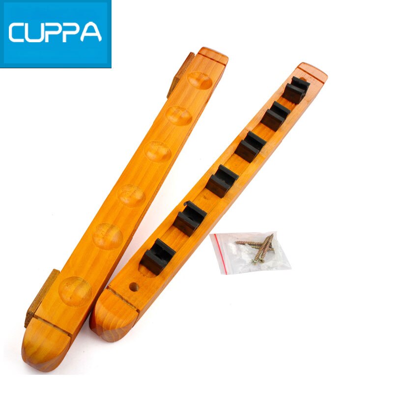Cuppa 1 Paar Hout Biljart Keu Rack Houder Twee Kleuren Biljart 6 Gaten Hout Zwembad Voor Snooker China