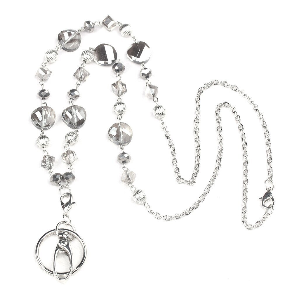 Beads Lanyards Badge Lanyards with ID Holder Keychain Holder Necklace Lanyards for Women Girl