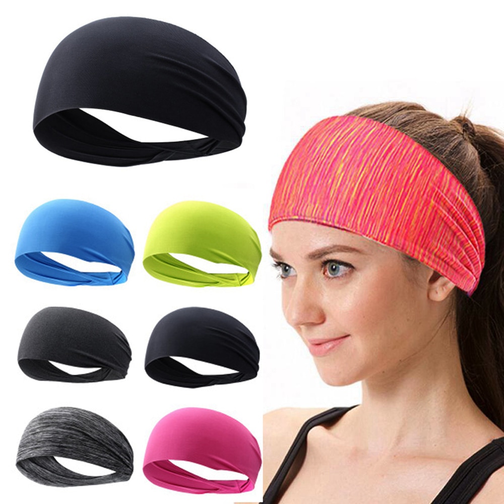 Unisex Elastic Yoga Headband Sport Sweatband Running Sport Hair Band Turban Outdoor Gym Sweatband Sport Bandage Accessory