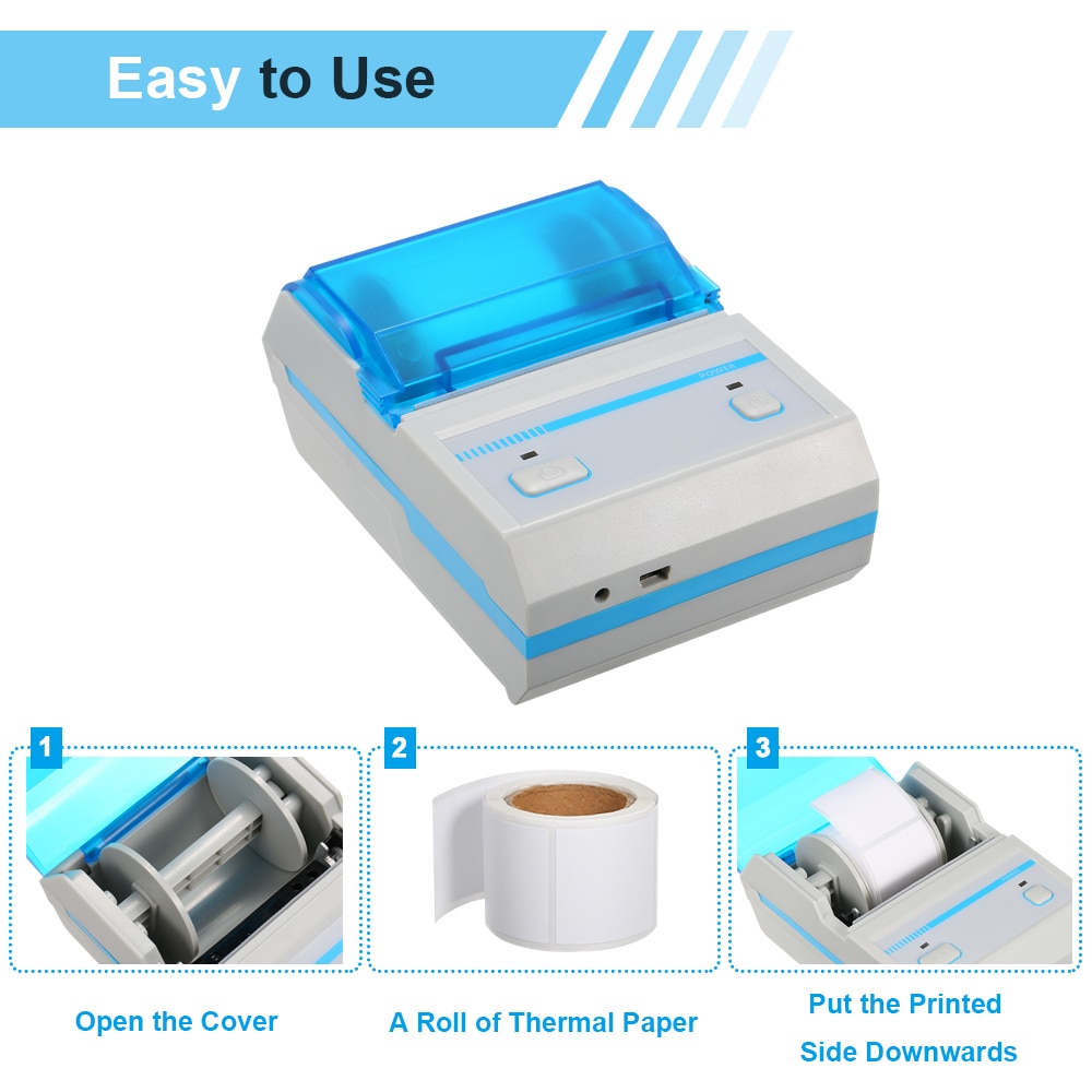 Wireless 58mm BT Direct Qr Code Sticker Clothing Printer Barcode Printer Thermal Label Printer Thermal Adhesive Label Printer