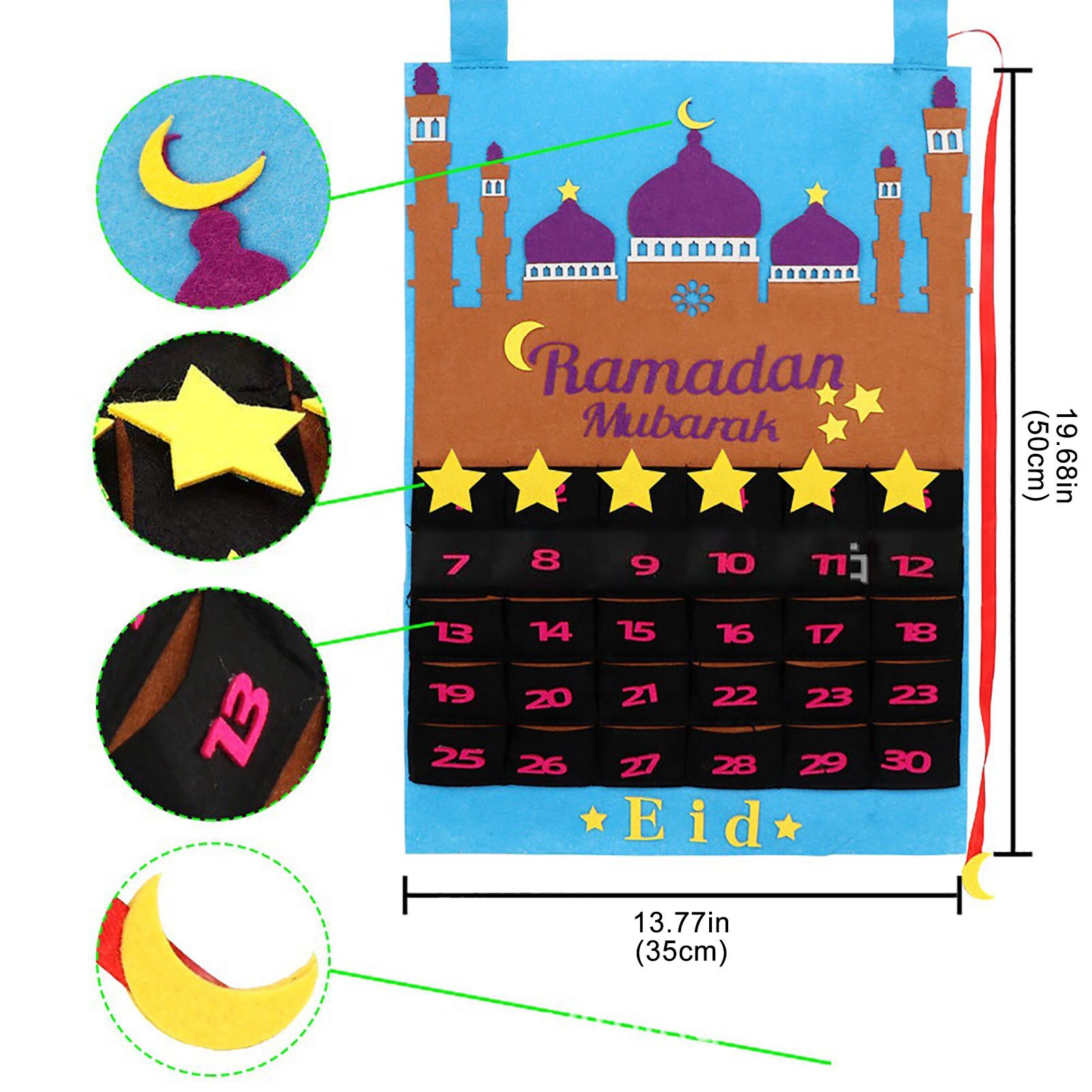 30 Dag Woonkamer Eid Mubarak Moslim Home Decor Ramadan Kalender Countdown Ramadan Kalender Eid Mubarak Opknoping Ramadan