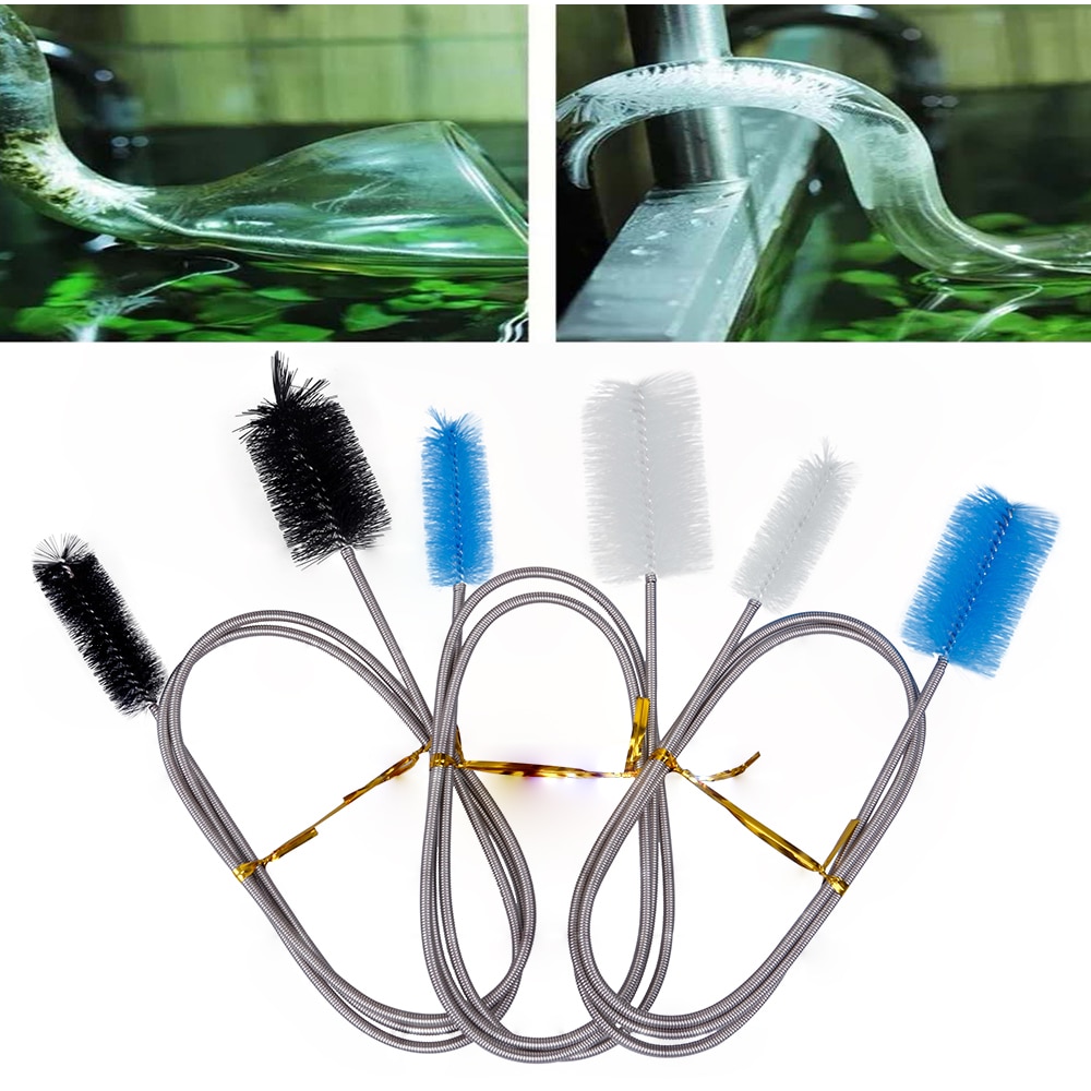 30/45/90/155/200cm Pipe Cleaning Brush Stainless Steel Water Filter Air Tube Flexible Double Ended Hose Aquarium