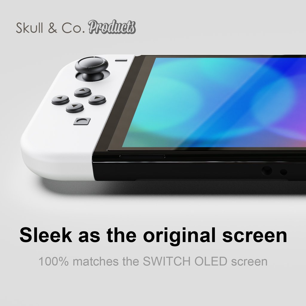 Skull &amp; Co-Protector de pantalla para Nintendo Switch, película de vidrio templado OLED, paquete de 2 uds.