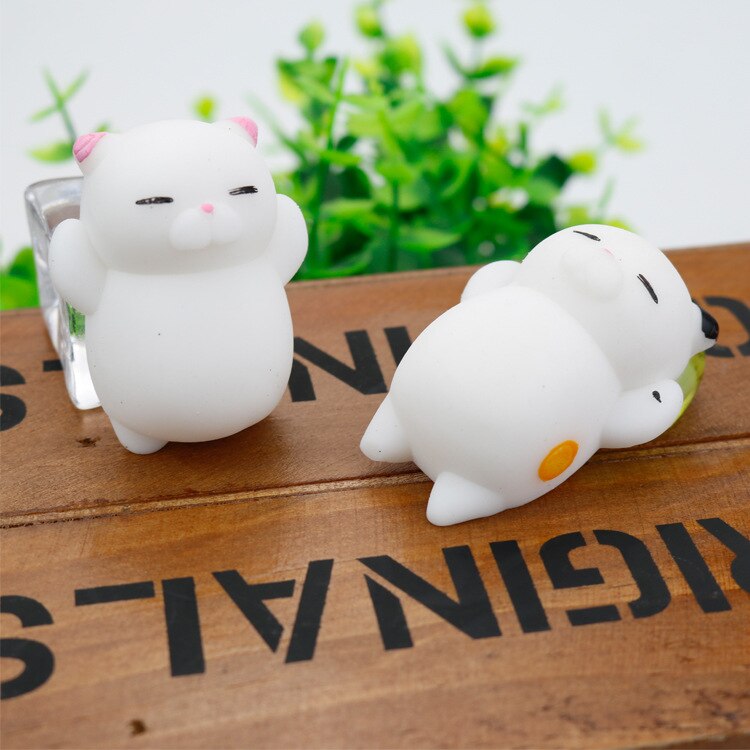 1pcs Finger Toys Squishy Mini Kawaii Squeeze Stretchy Animal Healing Stress White Gray Cat Animals Anti-stress Hand Toys xdd