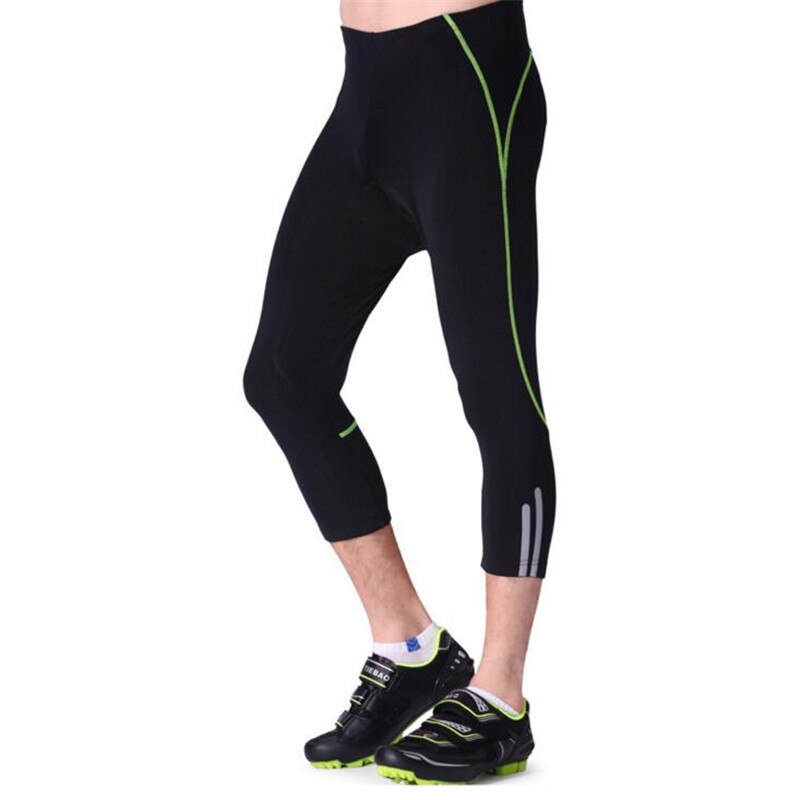 Ckahsbi cykelshorts stramme bukser bukser cykel reflekterende gel polstret mtb herre forårscykel højtaljede strakte bukser mandlige: Xl