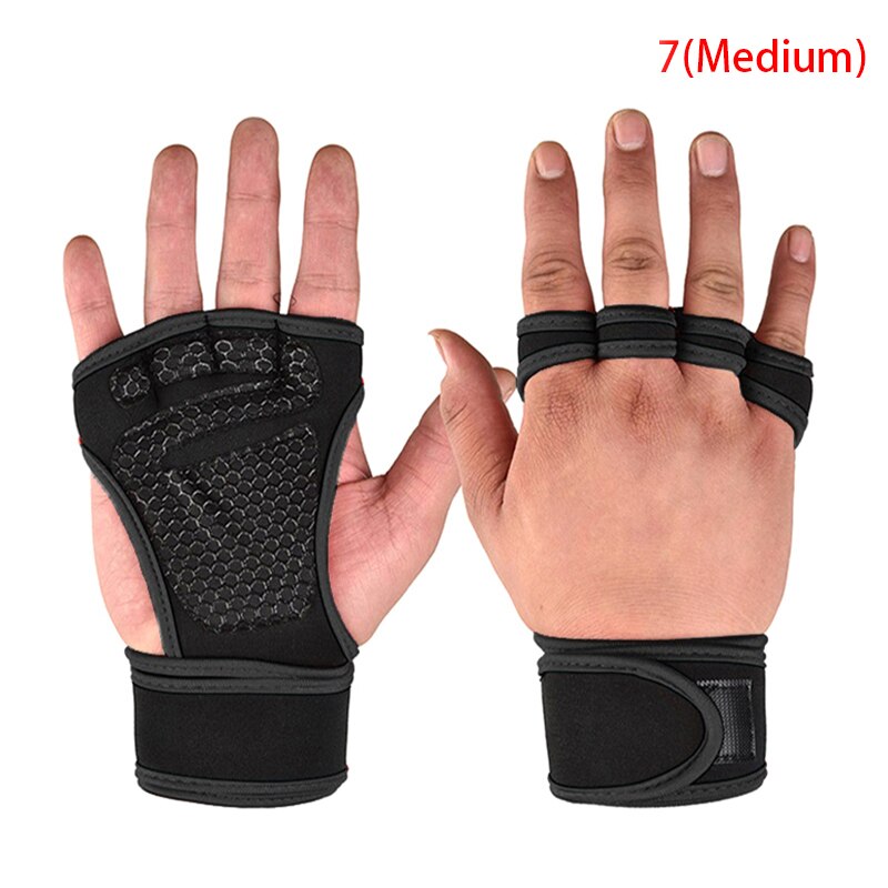 1 paar gewichthefhandschoenen voor dames heren fitness sport bodybuilding gymnastiek handgrepen gym handpalmbeschermer handschoenen: Pgod 0018-n7