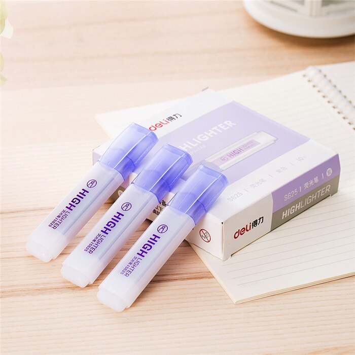 Deli 6 stks Gekleurde Markeerstift Art Tekening Markers Pen Briefpapier Winkel Kantoor Schoolbenodigdheden Fluorescerende Inkt Schilderen Graffiti: Purple 6pcs