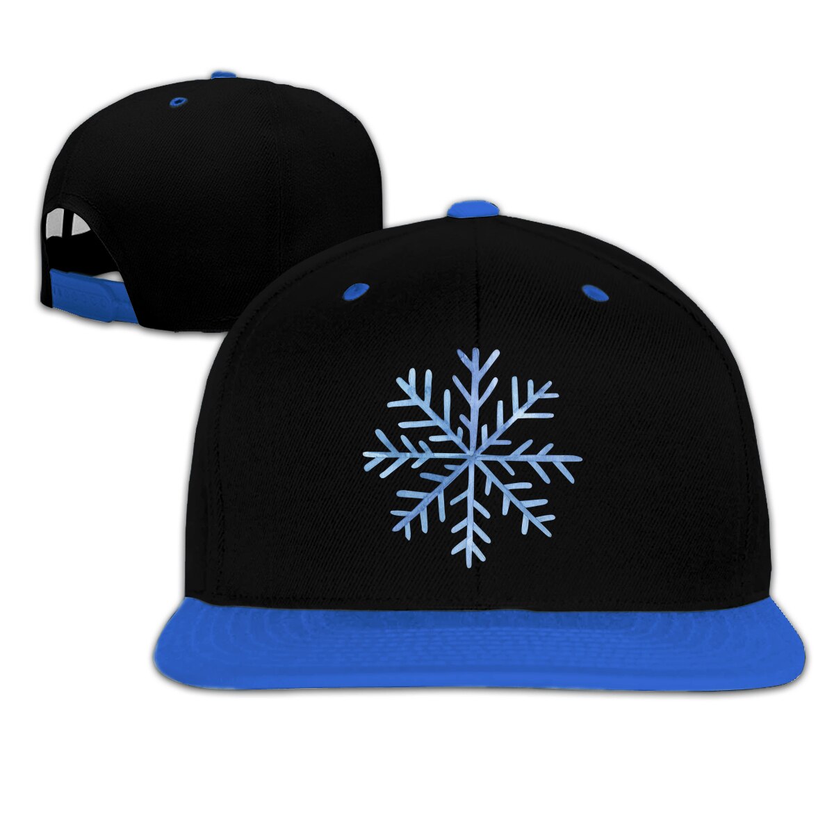 Gorros de Hip Hop para niños con de copo de nieve y Velcro ajustables: Azul