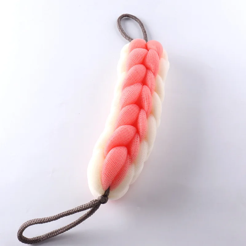 Adult Backrub Bathing Tool Scrub Strap Shower Washcloth Bast Wisp Flower Mesh Push Up Bubble Massage Brush Bath Clean Tools: Red