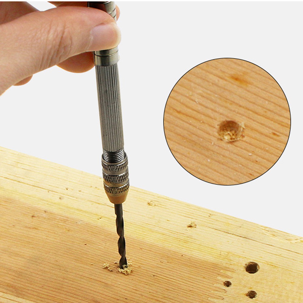 Vastar – perceuse à main en aluminium, Mini perceuse à main en aluminium, foret manuel pour bijoux, artisanat, outils pour le travail du bois, foret 11 pièces 1-3mm