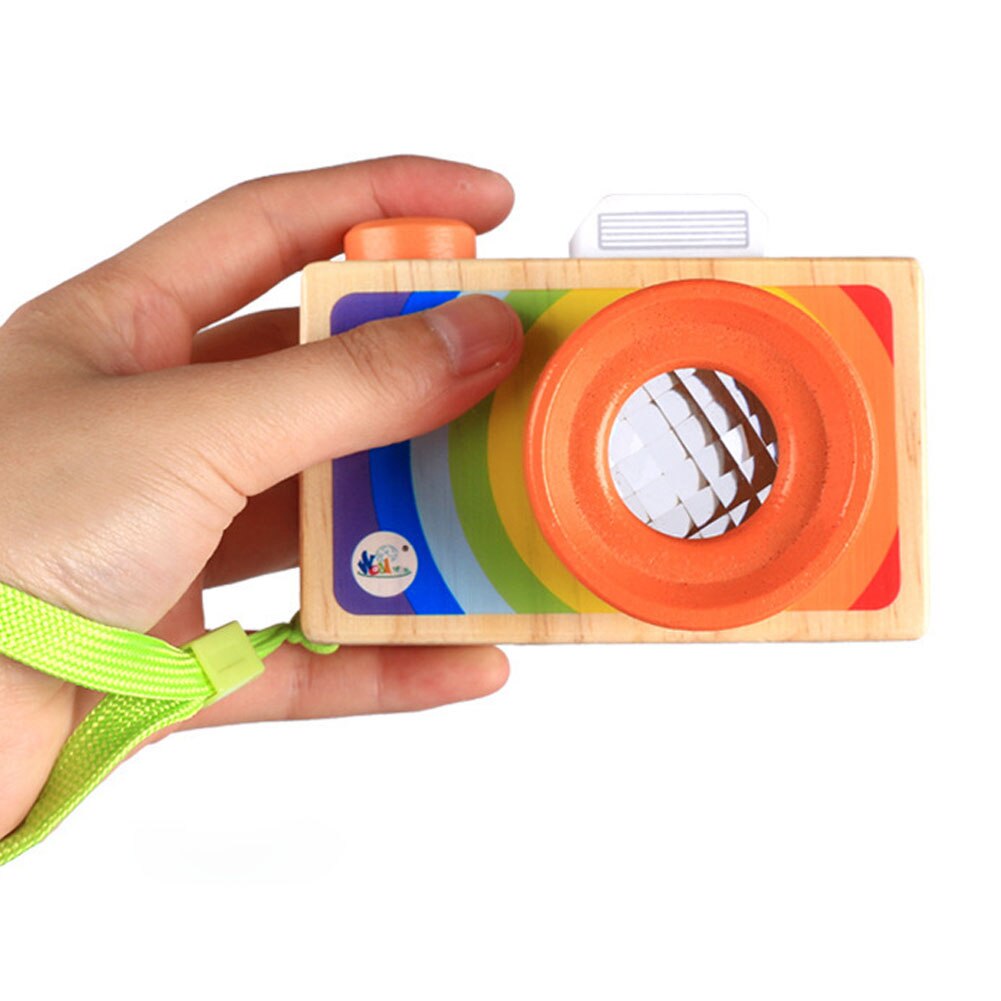 Holz Kaleidoskop Karikatur SLR Kamera Multi Prisma Polygon Spiegel Kamera Vielzahl Biene Augen Wirkung Kamera Spaß Spielzeug