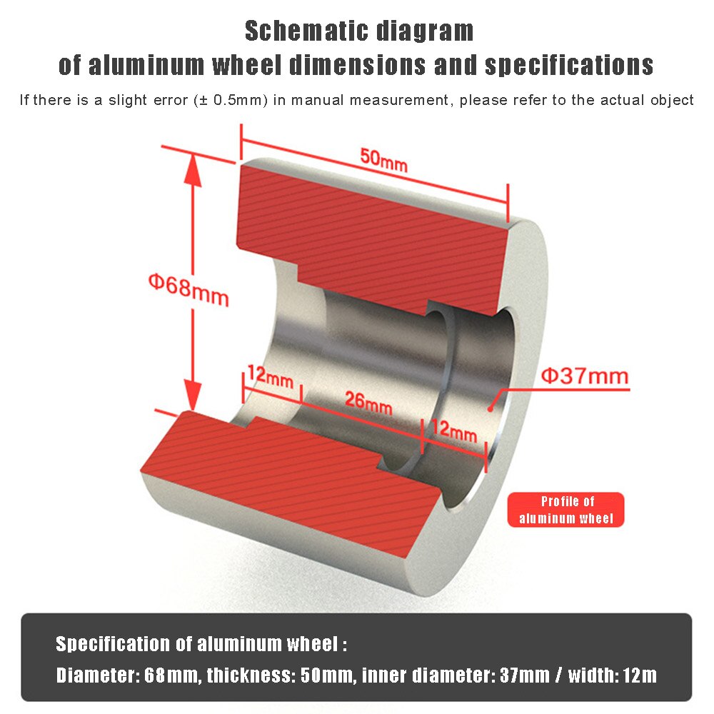 Szlifierka taśmowa Wheelφ68X50mm aluminium 6301 łożysko ze stopów koło napędowe robić szlifierka robić drewna narzędzie robić majsterkowania niski poziom hałasu