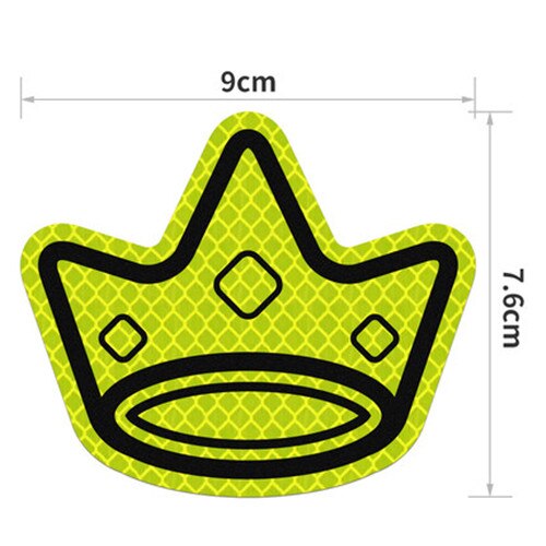 Kids Reflective Warning Stickers Schoolbag Decals Diamond Grade Safety Tape Made with 3M Material Student Traffic Safety Sticker: FLYellowGreenCrown