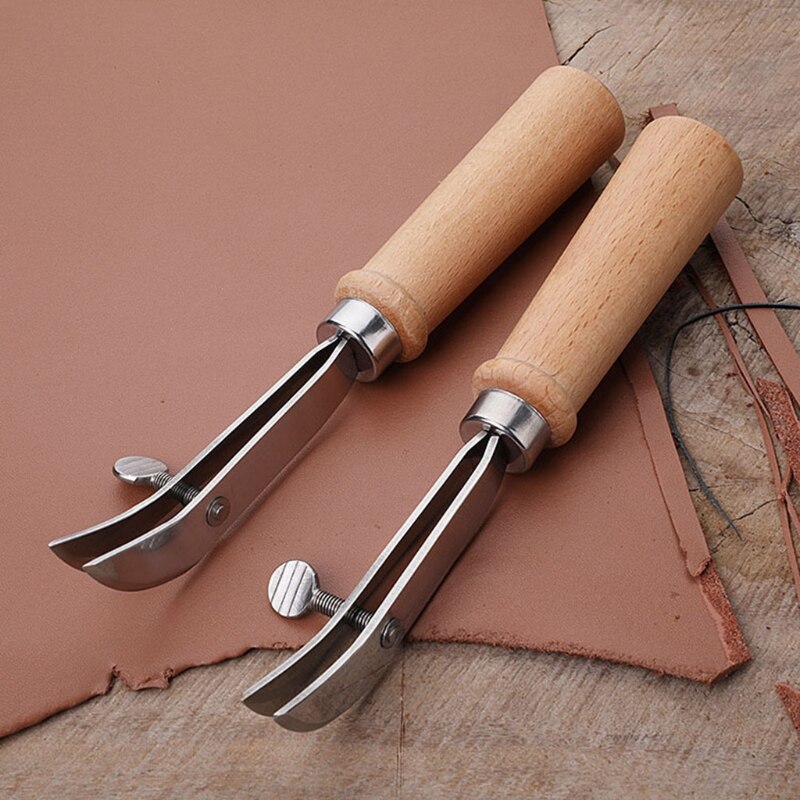 Leather Tools Adjustable Cutter DIY Handmade Leather Crimper Slotting and Grooving Device Edge Holder