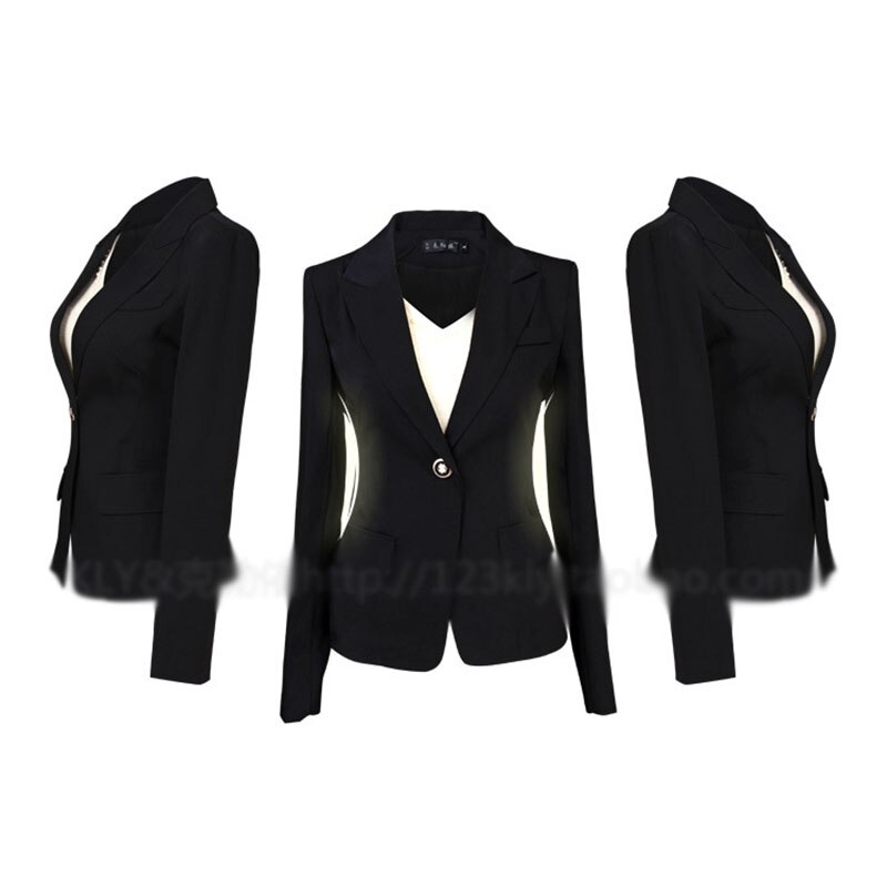 Blazer Women Classic Black Jackets Suit Slim Office Ladies Blazers Company Uniform Single Button Women Jacket