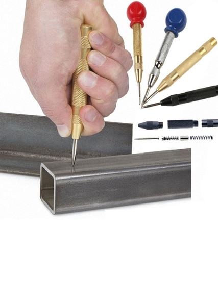 Gold/Black 5'' Automatic Center Pin Punch Spring Loaded Marking Starting Hole Tool