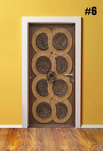 Autocollant pour rénovation rétro de porte en PVC, bricolage rétro, autocollant imperméable pour porte d'entrée, décoration de maison, décalque d'image imprimée: Door XRK1596-06 / 77x200cm
