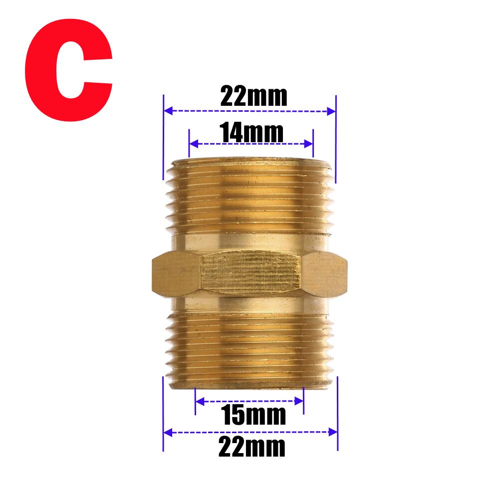 4500 Psi M22/14Mm 15Mm Buitendraad Slang Slang Connector Koppeling Voor Tuin &amp; Hogedrukreiniger pijp Joint: M22 14mm to 15mm