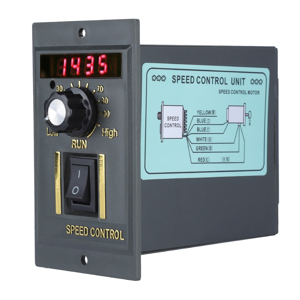 Ac 220v motorhastighetsregulator 50hz 400w digital justerbar trinnløs plc motorhastighetsregulator 0-1450 o / min hastighetsregulator