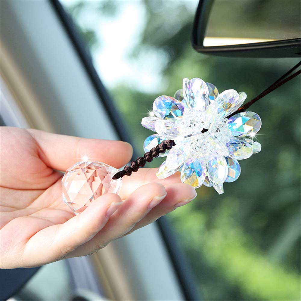 Colorful Crystal Flower Car Pendant Window Hanging Suncatcher Ornament