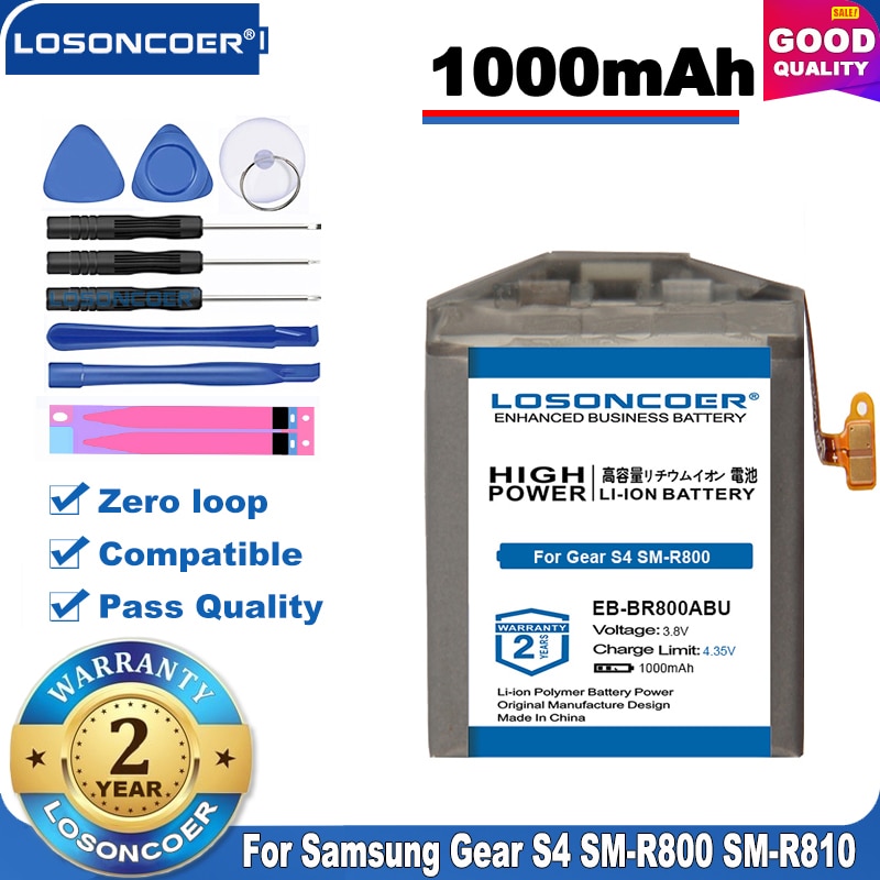 1000 Mah Voor Samsung Gear S4 SM-R800 SM-R810 SM-R805 R800 R810 R805 SM-R805W SM-R805U EB-BR800ABU 46 Mm Smart Horloge Batterij