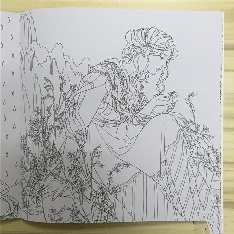 4pcs / lot 24 Pages English Coloring Books For Adult Kids Hand-drawn Relieve Stress Graffiti Painting Libros