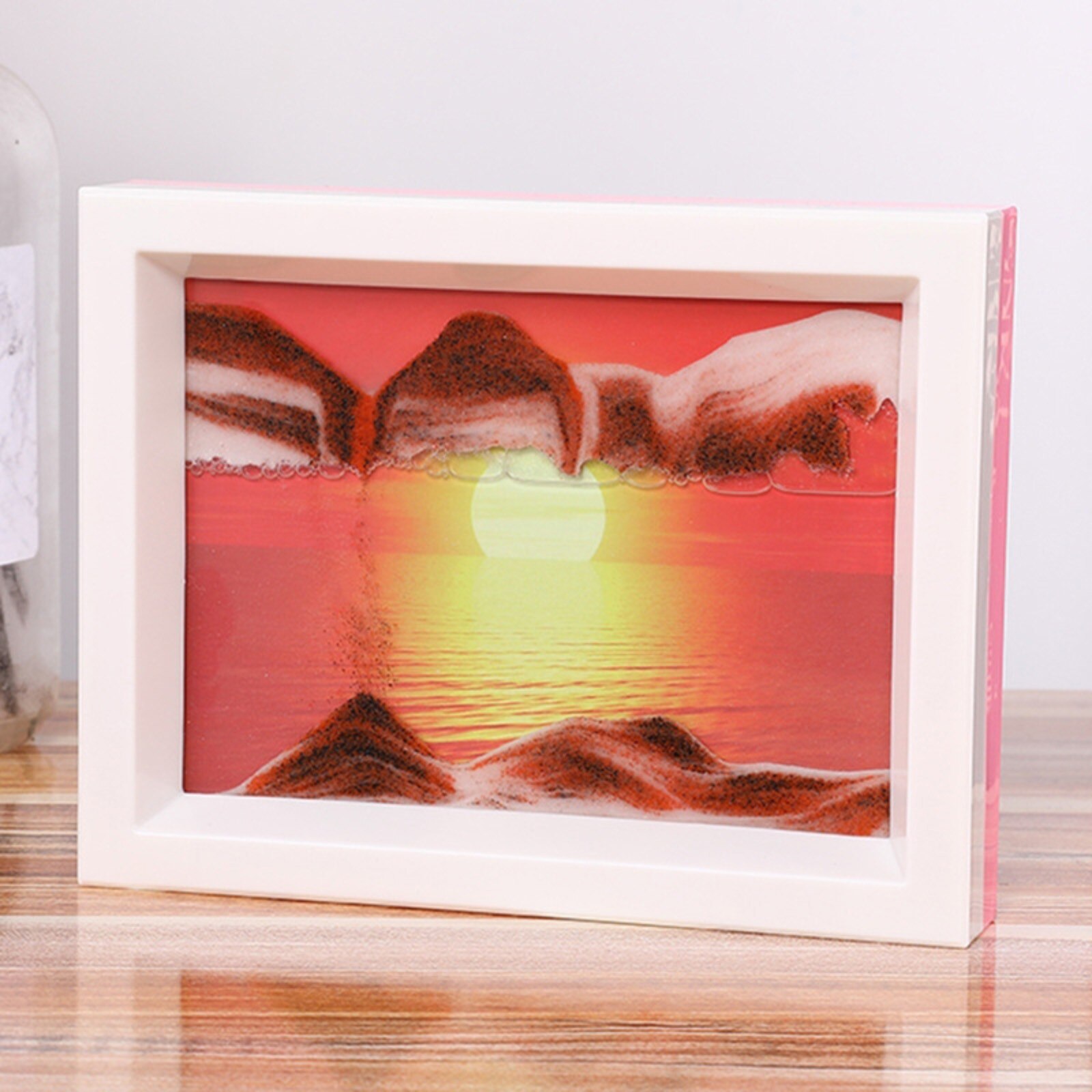 4 #100Ml Zandloper Bewegende Zand Art Liquid Vloeiende Zand Art Landschap Zand Foto Desktop Frame Decoratie Quicksand Schilderen: M