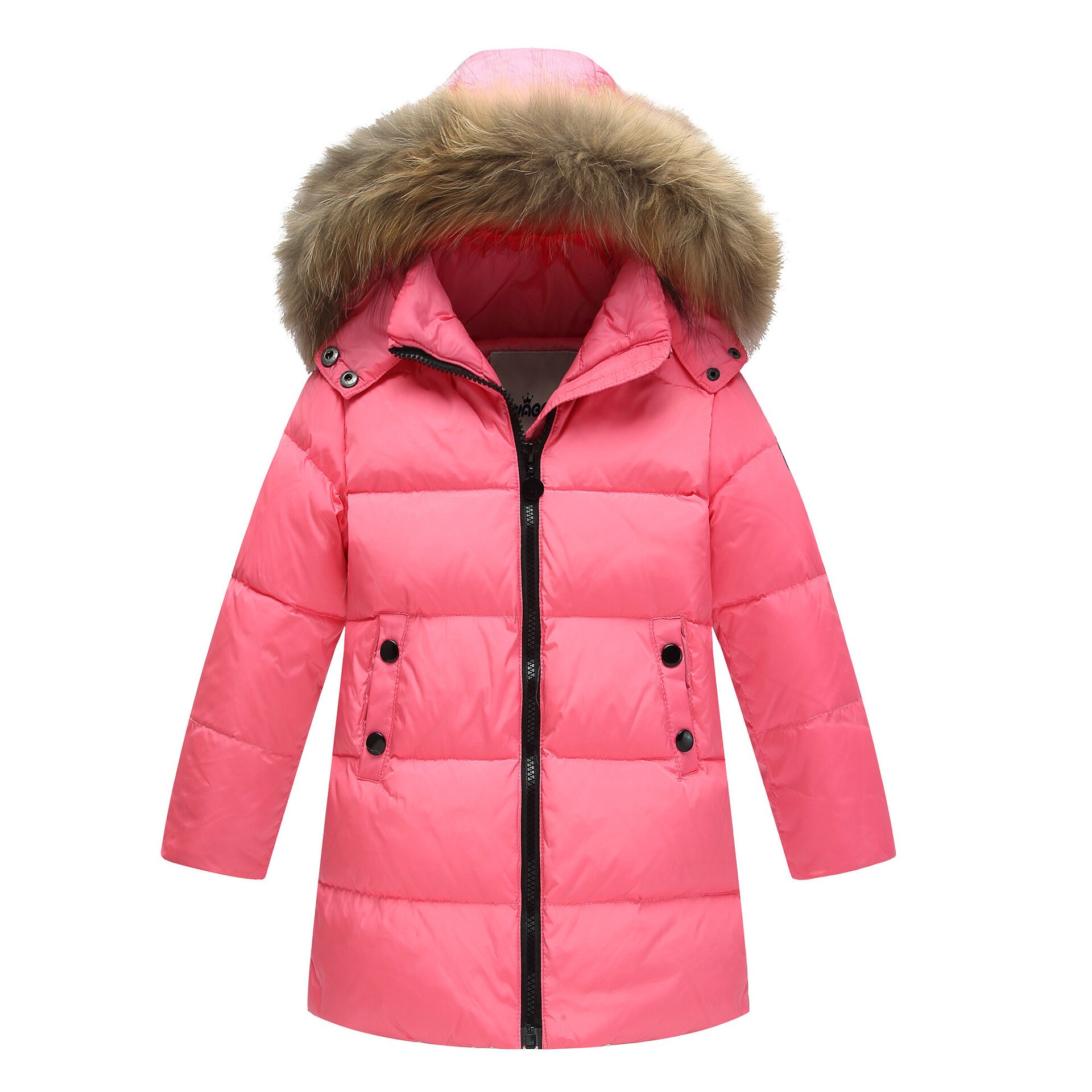 Boys Girls White Duck Down Jacket Kids Hooded Fur Collar Warm Coats Children's Down Jackets 2- 7 Years Baby