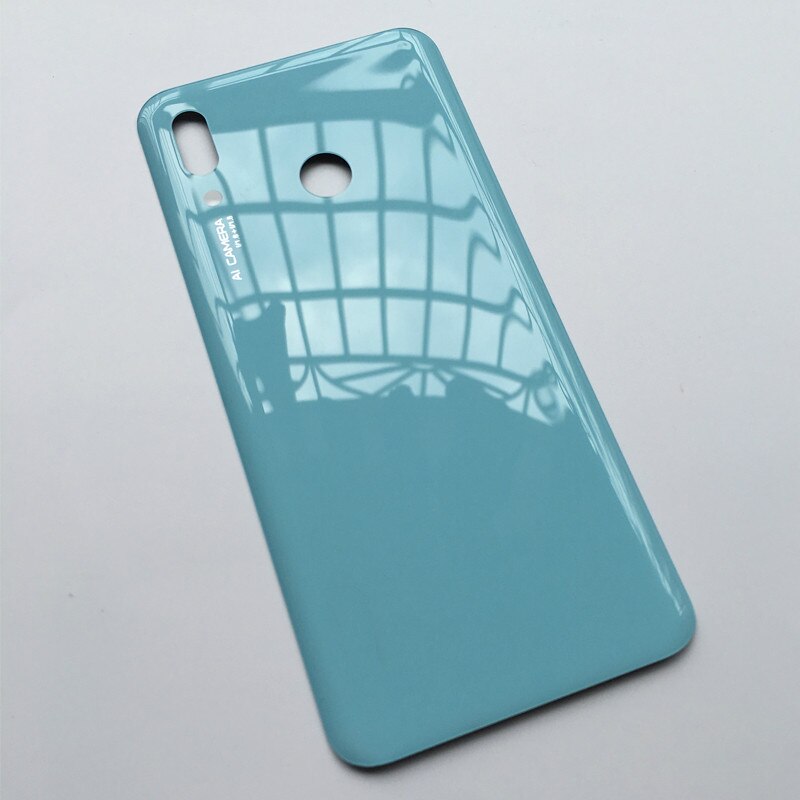 Zmodyfikowany bez Logo dla Huawei Nova 3 Nova3 tylna pokrywa tylny Panel szklany wymiana obudowy obudowy baterii + naklejka Adheisve: Light Blue No Lens