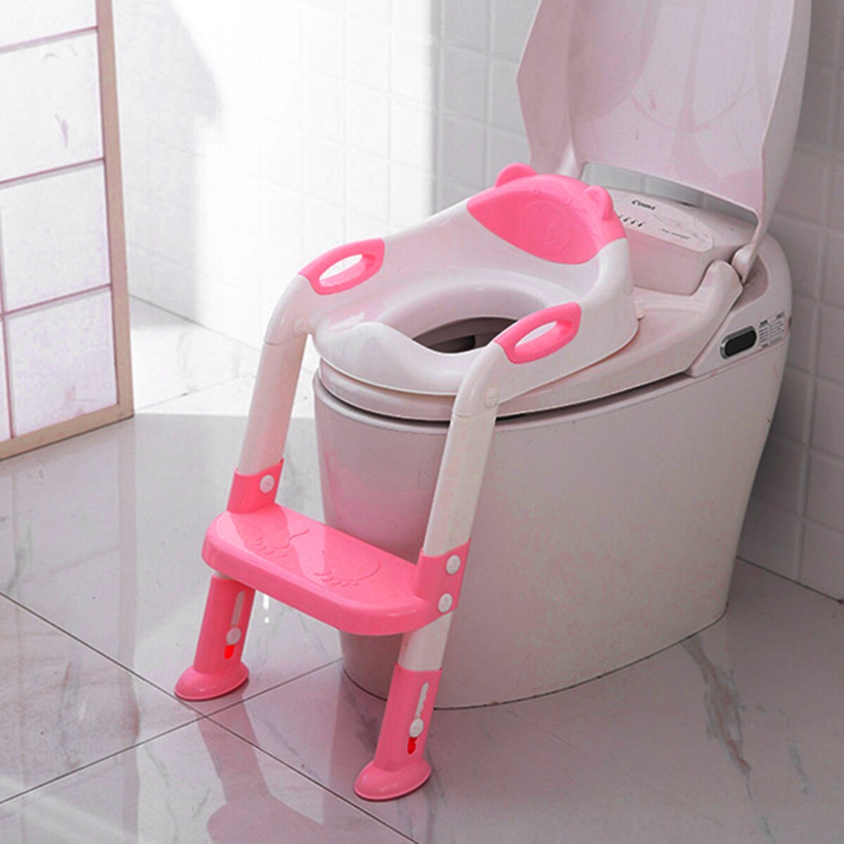 Folding Baby Potty Infant Kids Toilet Training Seat with Adjustable Ladder Portable Urinal Potty Safe Training Seat