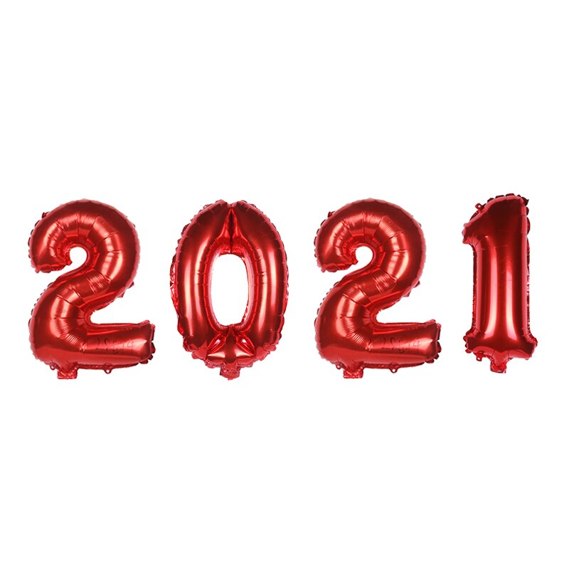 4pcs/lot 16inch Number Foil Balloons Happy Year Merry Christmas Decor Home Year Party Celebration Supplies: Red
