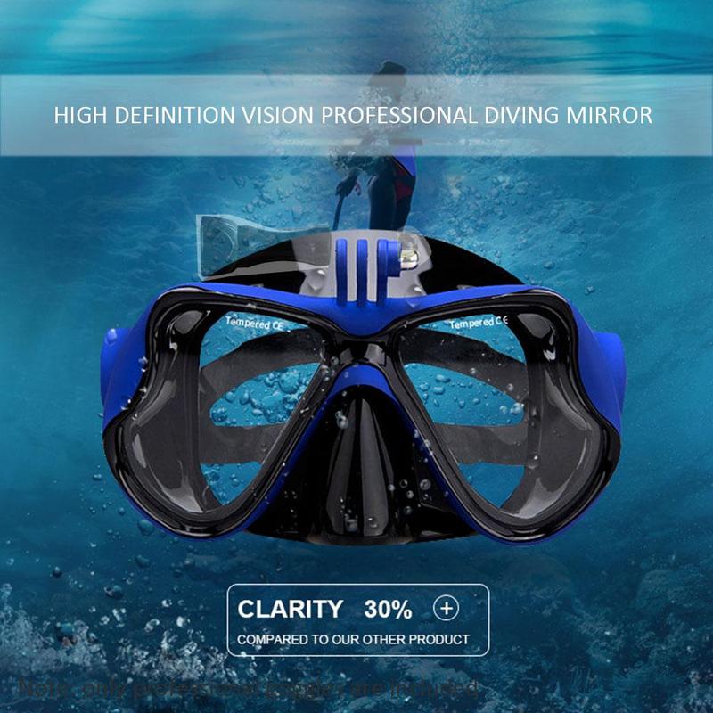 Undervands dykningsmasker voksen silikoneudstyr briller swimmingpool anti-tåge nederdel fiskebriller  b8 u 9
